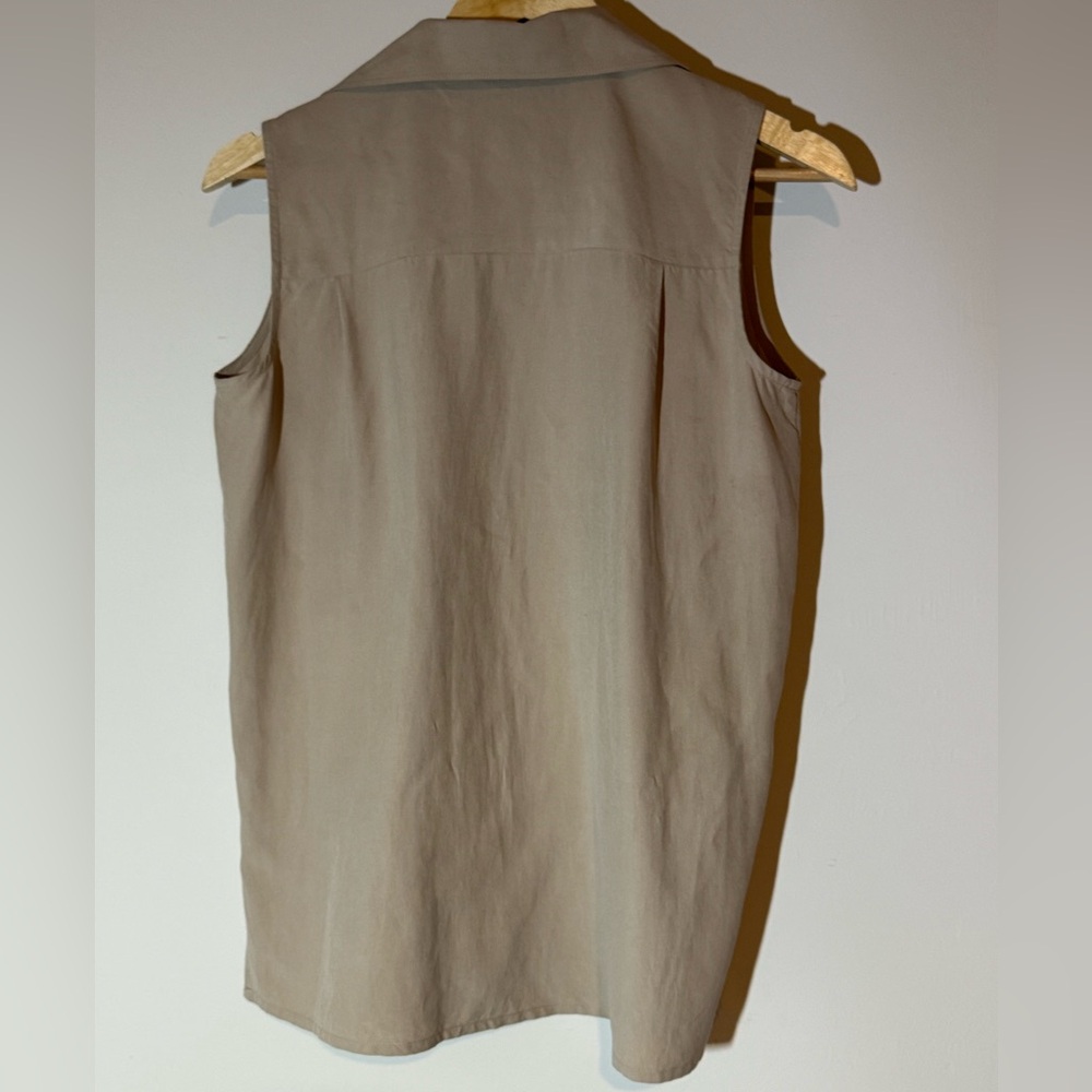 City Silk 100% Silk Sleeveless Button Down – Size S - Picture 5 of 6